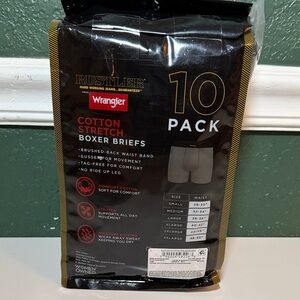 NEW! Wrangler Men's Cotton Stretch Boxer Briefs - 10 Pack Underwear Cotton M L